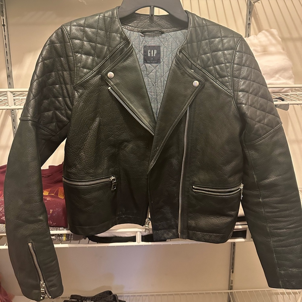 GAP Women's Black Leather Jacket